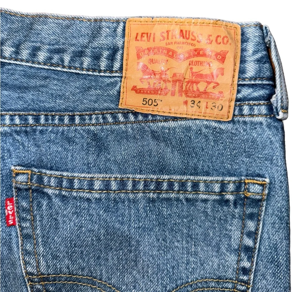Levi’s 505 Relaxed Fit Straight Leg Jeans Men’s 34X30 - Picture 5 of 6